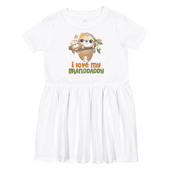 Inktastic Sloth I Love My Granddaddy Girls Toddler Dress