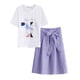 thumbnail image 1 of Qarigey 2 uds mujer cuello manga corta camiseta chica verano a rayas conjunto de ropa conjuntos de ropa S, 1 of 6