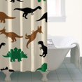 thumbnail image 4 of Beige Cartoon Dinosaurs Silhouettes Pattern Shower Curtain 36"x72" ,Bathroom Decorative Shower Curtains Set with 12 Hooks,Modern Waterproof Washable Shower Curtain, 4 of 6