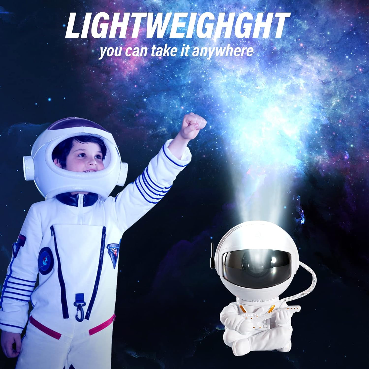 Aorsher LED Star Projector Night Lights with Remote Control, Astronaut Nebula Galaxy Space Projector for Room Decorction, White Guitar
