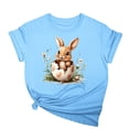 thumbnail image 1 of Tops de Cuello Alto para las Mujeres Amante Impreso Camiseta Cuello Redondo Manga Corta, Poliéster Spandex, 1 of 7