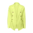 thumbnail image 4 of Jjayotai Womens Notched Lapel Blazer, Button Work Office Jacket, Long Sleeve Solid Blazers, Business Fall Dusters Casual Outfits Green S, 4 of 6