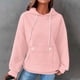 thumbnail image 1 of HongQid Womens Hoodies Casual Long Sleeve Drawstring Waffle Pullover Tops Loose Hooded Sweatshirt with Pocket, 1 of 7
