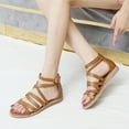 thumbnail image 4 of Heiheiup Women's Large Size Summer Woven Roman Bohemian Back Zipper Sandals, 4 of 7