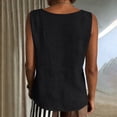 thumbnail image 5 of Nestiefly Cotton Linen Tank Tops for Women V Neck Causal Sleeveless Summer Gauze Linen Shirts Plus Size Camisole Summer 2026 Black XL, 5 of 5
