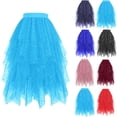 thumbnail image 1 of Sentmoon Boho Skirt High Waisted Solid Color Spring Skirts for Women Midi Length Pleated Gauze Skirts Beach Vacation Essentials Trendy for Office, Work, and Professional Settings S, 1 of 6