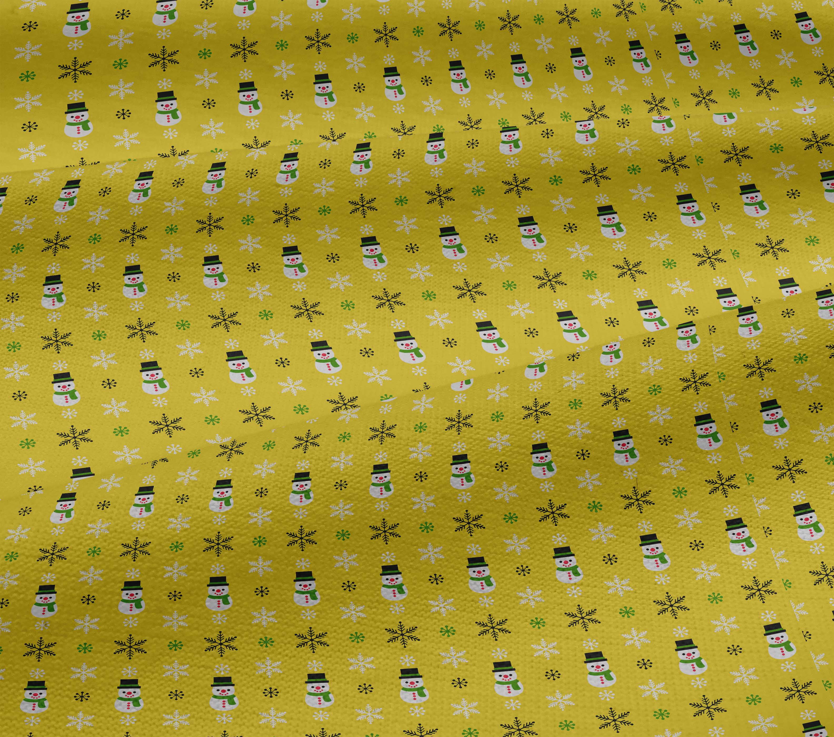 oneOone Cotton Jersey Yellow Fabric Merry Christmas Quilting Supplies Print Sewing Fabric By The Yard 58 Inch Wide-KZG