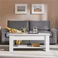 thumbnail image 3 of Alden Design Modern 47.5" Wood Lift Top Coffee Table with Lower Shelf for Living room, White, 3 of 10