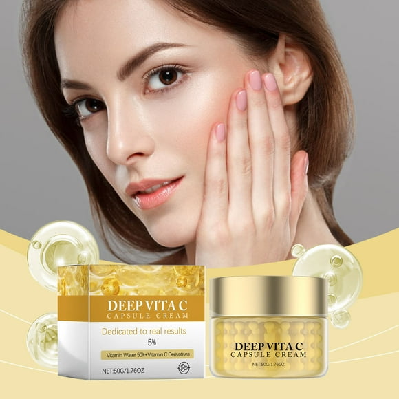 Prime Deals! Gspmoly Moisturizer, Vitamin C Facial Cream Brightening Lightening Fine Lines Wrinkles Deeped Nourishing 50G Face Cream