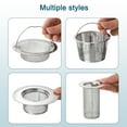 thumbnail image 4 of Colador de fregadero de baño de 3 piezas, apto para agujeros de desagüe de 0.98"-2", 80 mm/3.15" de profundidad, colador de fregadero de acero inoxidable, 4 of 6