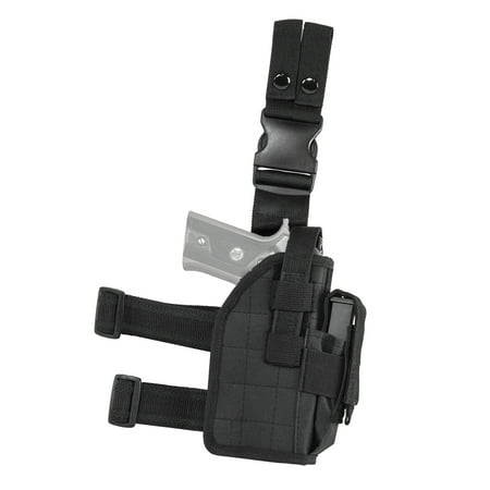 - NCSTAR DROP LEG UNIVERSAL HOLSTER BLACK FULL SIZE/COMPACT SEMI-AUTO PISTOLS PVC FABRIC BLK