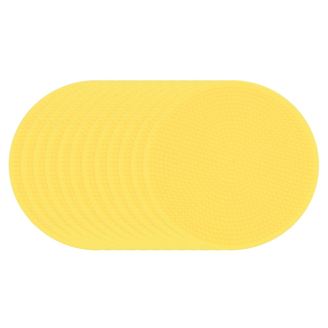Uxcell Spot Markers 4 Inch, Non-Slip Floor Dots Agility Markers Flat Field Cones Poly Dots, Yellow 12 Pcs