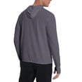thumbnail image 5 of Men's Sun Protection Hoodie Full Zip Lightweight Cooling Long Sleeve Athletic Shirt with Thumb Holes for Fishing Hiking Outdoor,L,Dark Gray, 5 of 8
