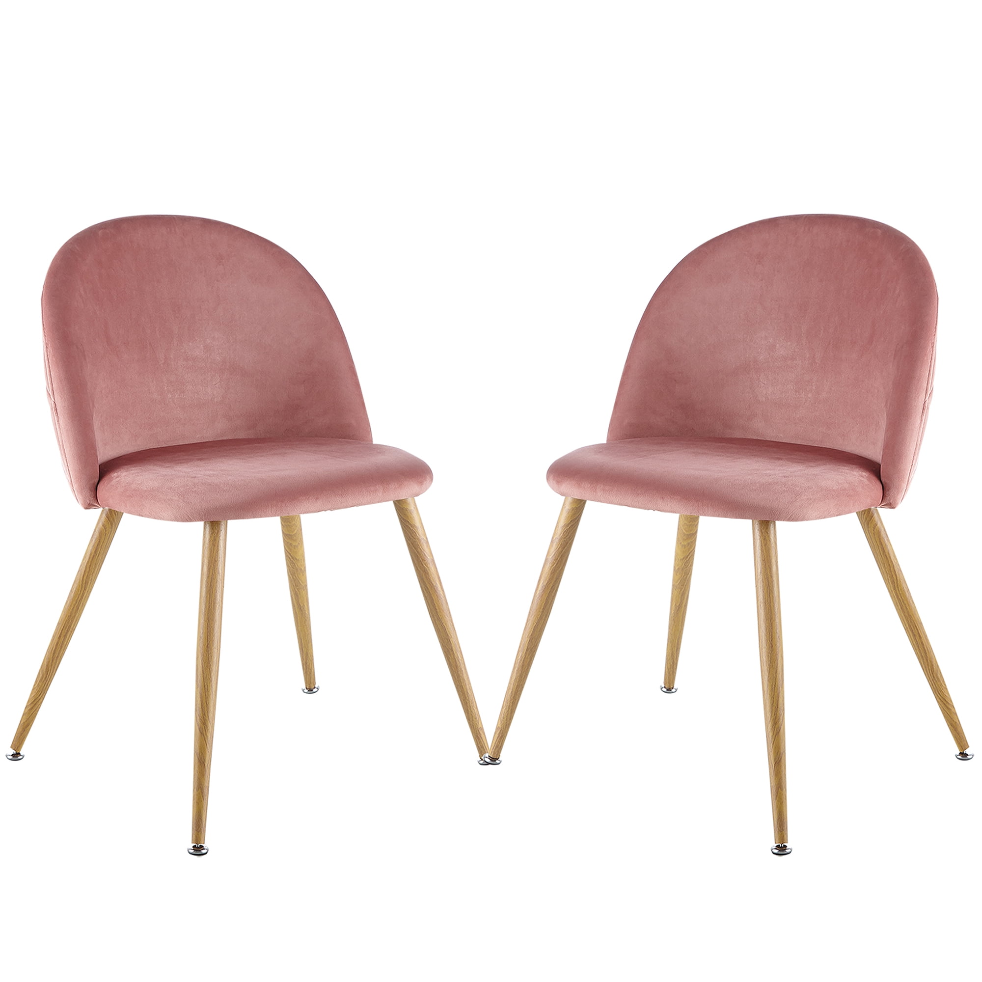 2PCS Vanity Desk Chair Kitchen Office Dining Chair, Metal Tube Transfer