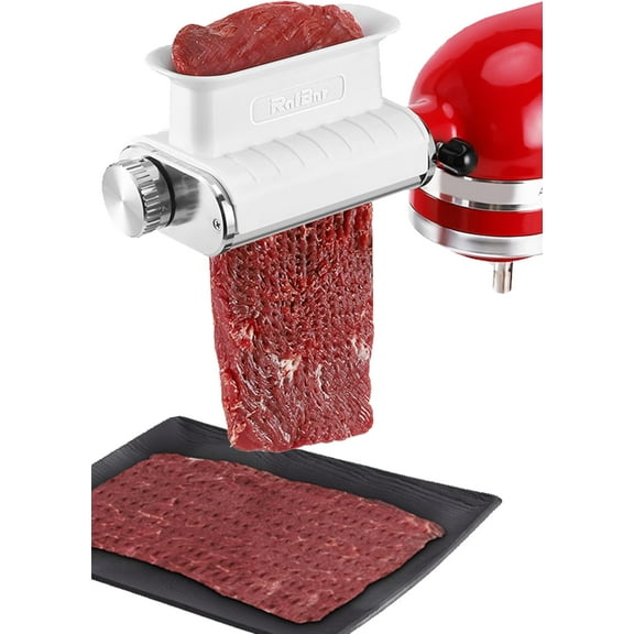 Meat Tenderizer Attachment for KitchenAid Stand Mixer, Adjustable Meat Tenderizer Machine for Beef Pork Steak, Tenderizer Tool with 3 Thickness Settings, Dishwasher Safe