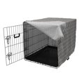 thumbnail image 3 of Abstract Dog Crate Cover, Slanted Art Deco Inspired Pattern of Striped Leafy in Monochrome Style, Easy to Use Pet Kennel Cover Small Dogs Puppies Kittens, 7 Sizes, Dark Grey White, by Ambesonne, 3 of 6