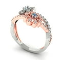 thumbnail image 2 of Halo Engagement Ring for Women - 0.48ct Blue Moissanite in 14K White/Rose Gold Promise Ring, 2 of 6