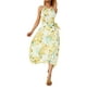 thumbnail image 3 of Txlixc Vestido de playa con estampado floral para mujer, estilo bohemio, sin mangas, cuello halter, volantes, cinturón ajustable, vestido de línea A Txlixc Casual, 3 of 9