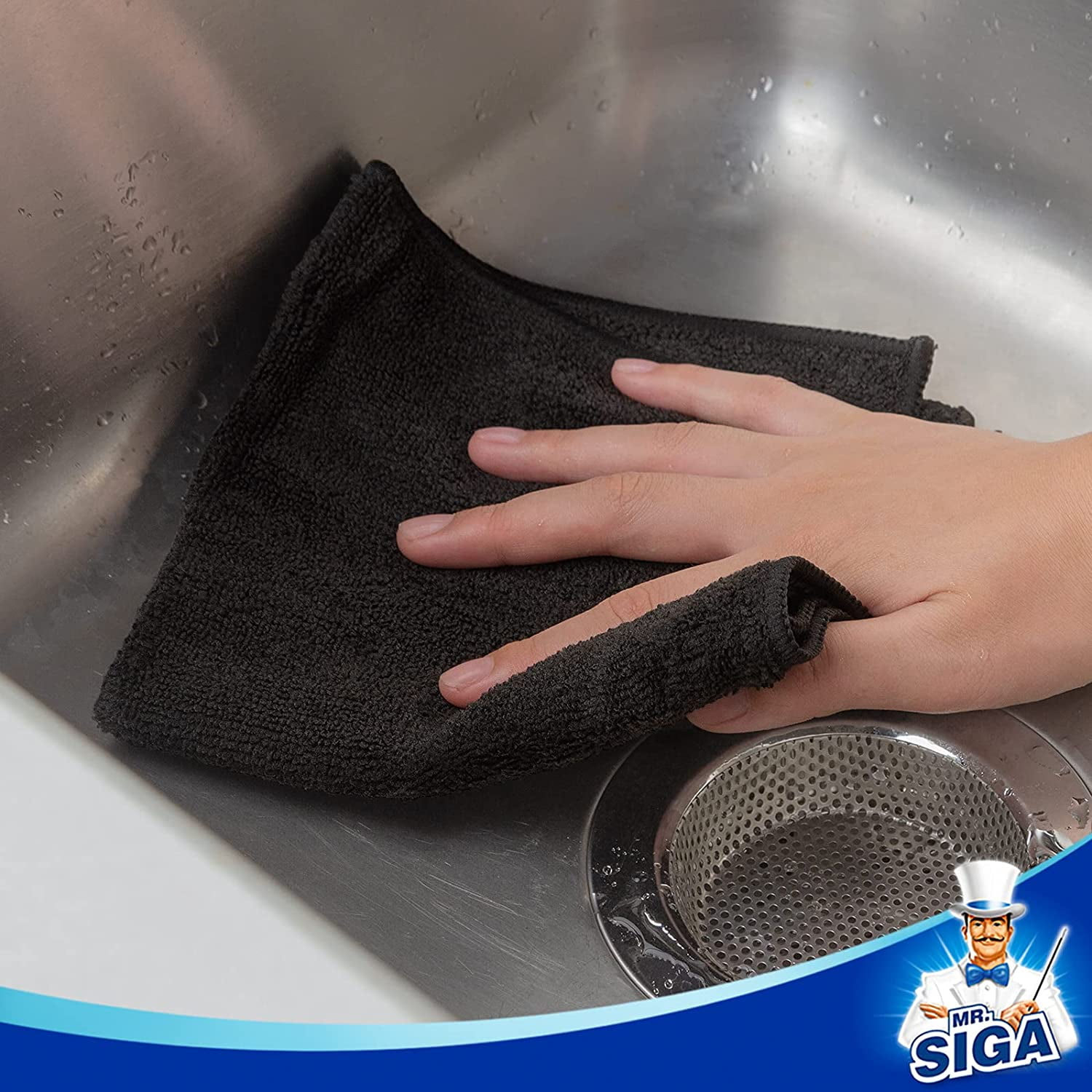MR.SIGA Microfiber Cleaning Cloth Pack of 24 Size:12.6 x 12.6