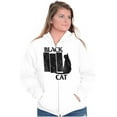 thumbnail image 4 of Black Cat Punk Rock Kitty Lovers Zip Up Hoodie Men's Women's Brisco Brands L, 4 of 6
