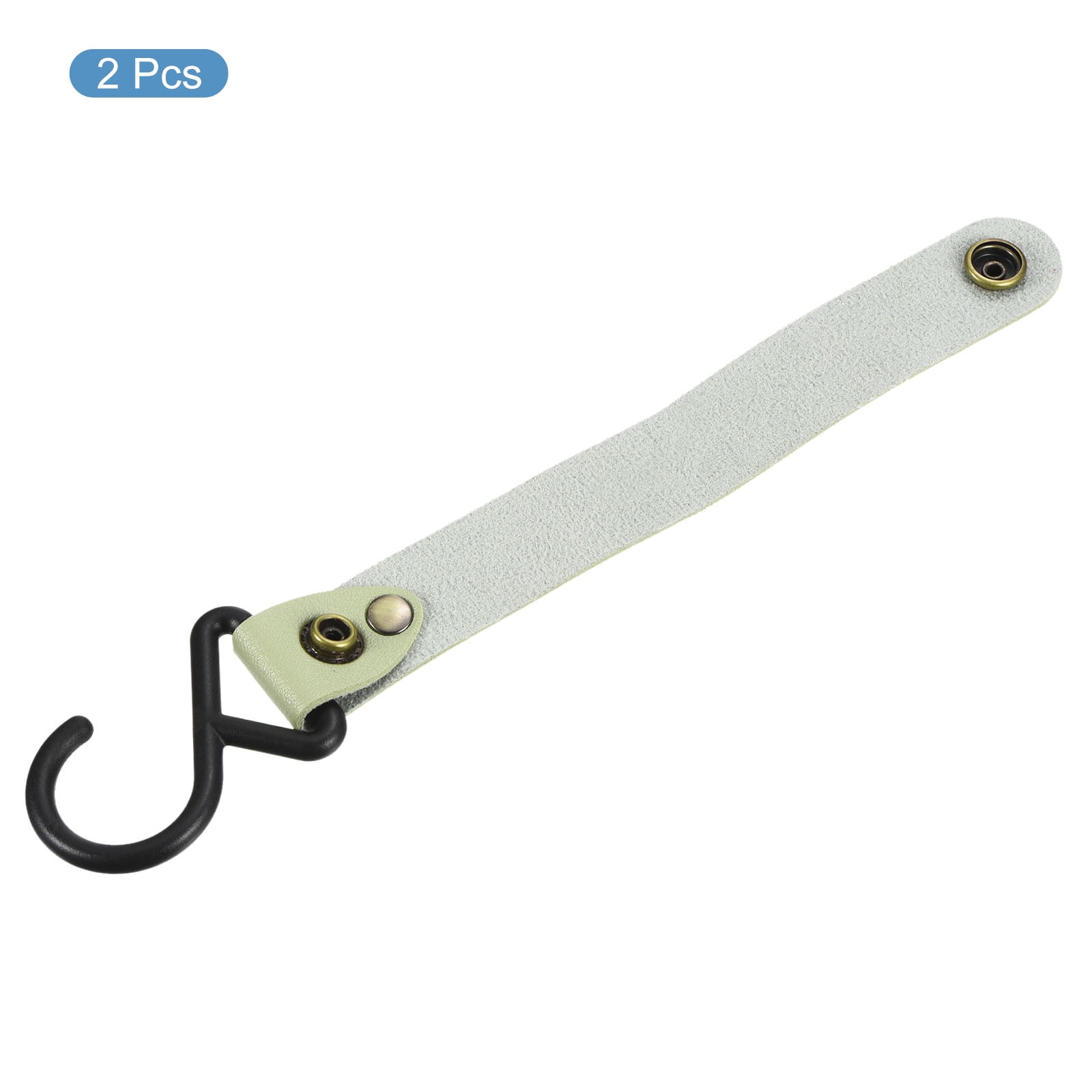 Unique Bargains PU Leather S Shelf Hooks Camping Hook Hanger Plastic Outdoor Green