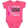 thumbnail image 3 of Inktastic Breast Cancer Awareness Nobody Fights Alone Pink Ribbon Boys or Girls Baby Bodysuit, 3 of 5