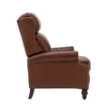 thumbnail image 5 of 14 Karat Home Genuine Leather Manual Recliner Set of 2, Wingback Push Back Recliner with Solid Wood Legs, Brown, 5 of 10