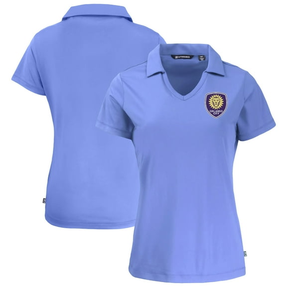 Women's-Cutter & Buck  Purple Orlando City SC Daybreak Eco Recycled V-Neck Polo