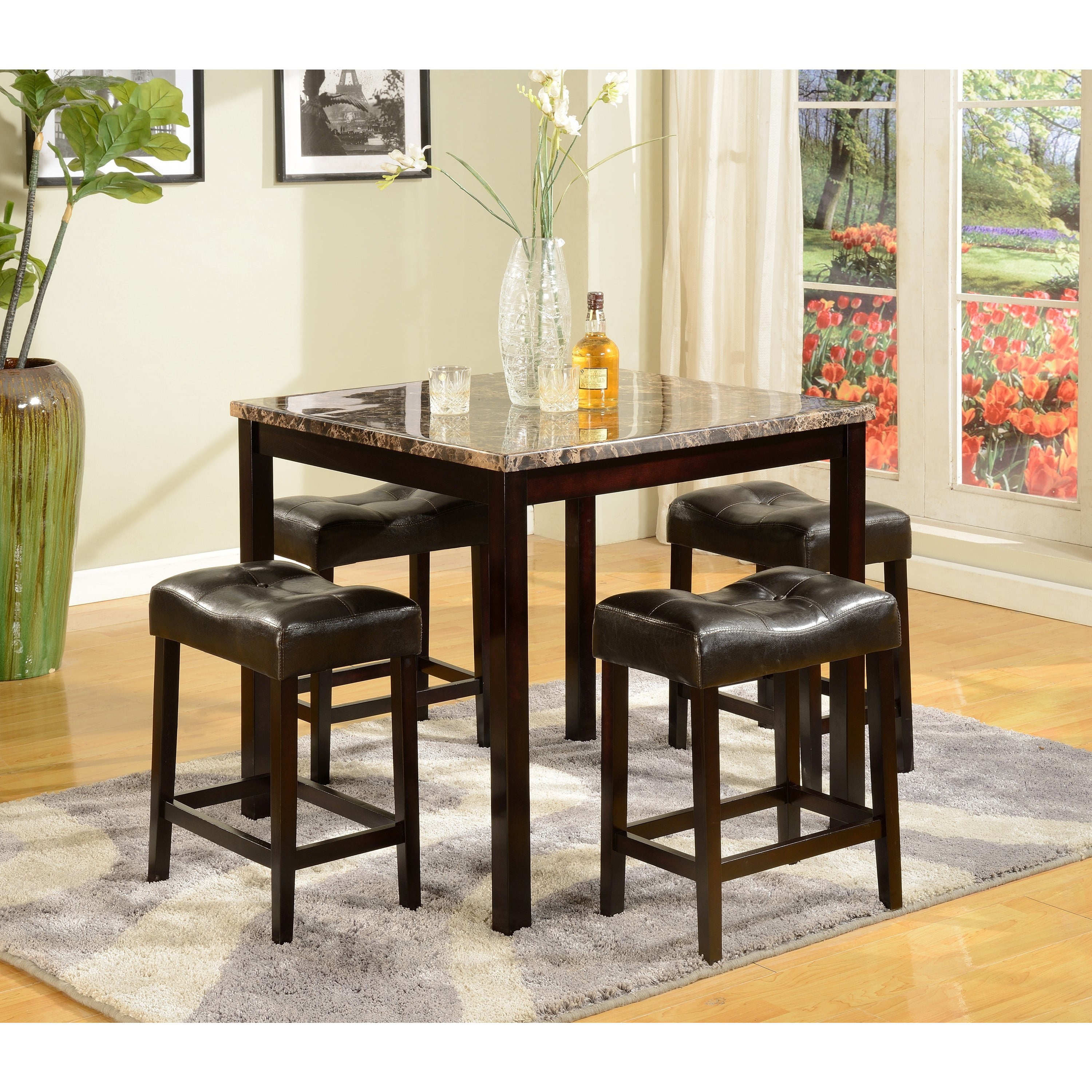 American Furniture Classics 5 Piece Counter Height Pub Table Set Walmartcom Walmartcom