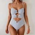 thumbnail image 2 of Guluxicc Bohemain One Piece Swimsuit for Women Spaghetti Strap Cut Out High Waist Push-Up Padded Bathing Suit Summer Beach Swimwear, 2 of 6