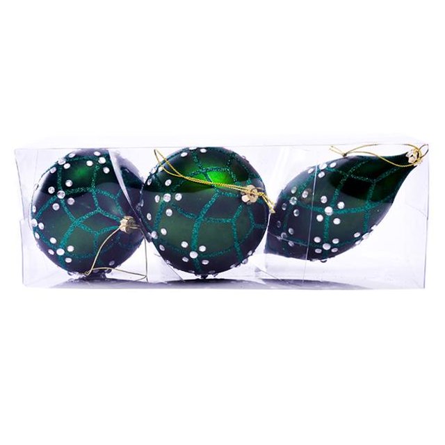 Vickerman MC191224 4-7 in. Emerald Matte Jewel Assortment Ornament - 3 per Bag