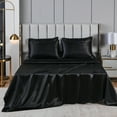 thumbnail image 3 of Move Over 8 Pieces Black Satin Bed in a Bag Full Size Solid Color Luxury Satin Comforter Set with Sheet Sheet, 3 of 7