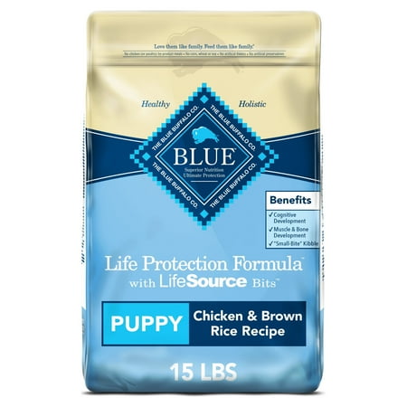 UPC: 0859610000036 | Blue Buffalo Life Protection Formula Chicken and Brown Rice Dry Dog Food for Puppies Whole Grain 15 lb. Bag