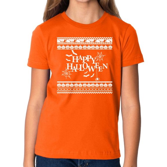 Halloween Shirt - Party Happy Scary Halloween Graphic Tee for Kids Boys Girsl XS S M L XL