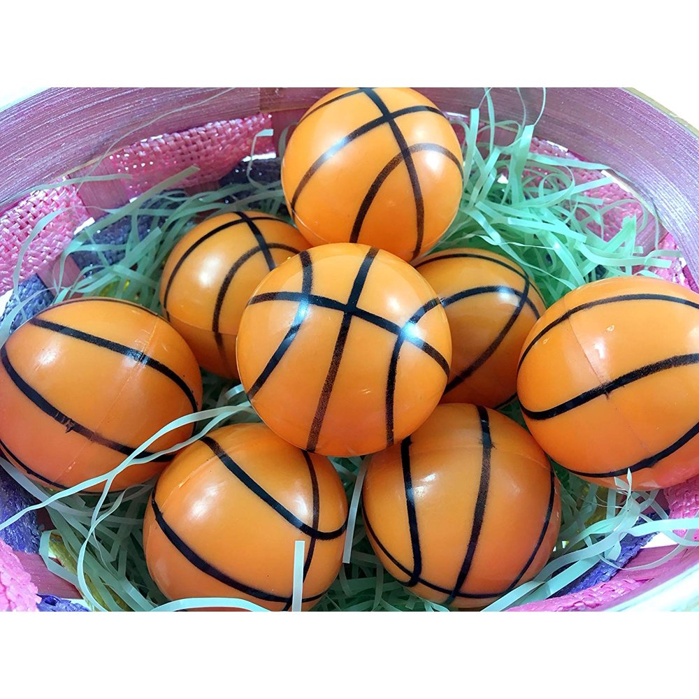 Easter Decorations Fillable Eggs Set of 6 Sports Eggs (Basketball