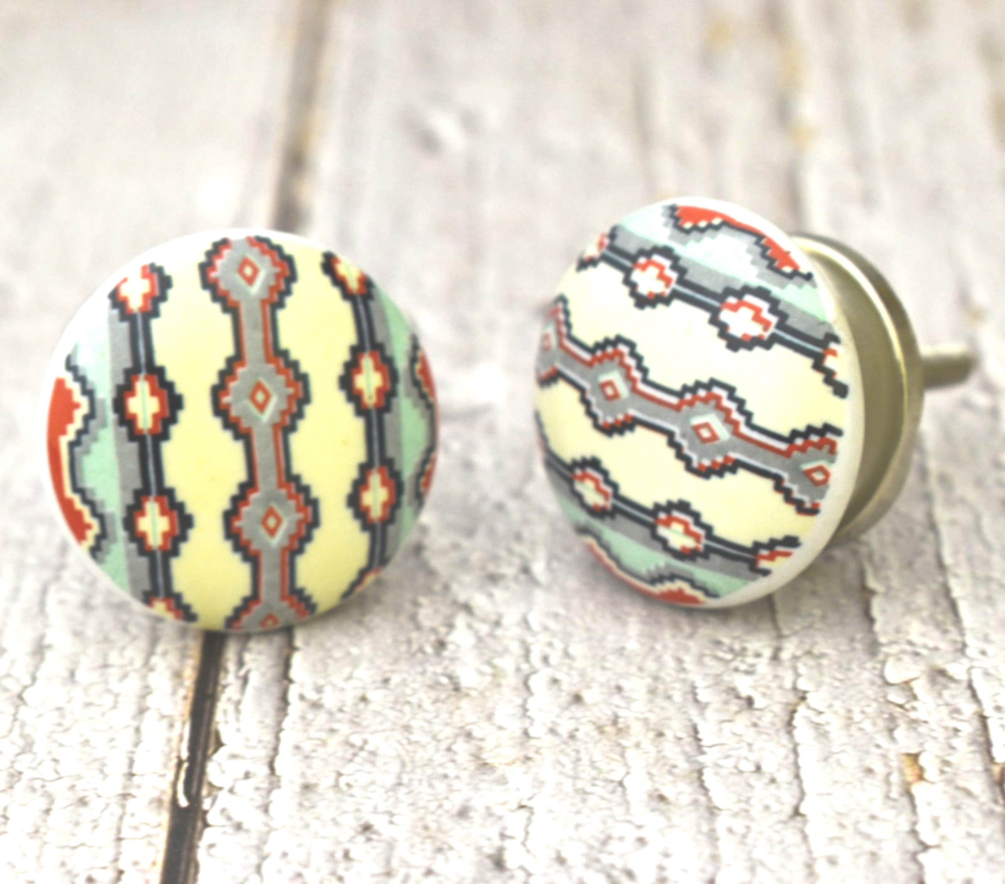 India House Ceramic Multicolor Knobs Kitchen Cabinet Drawer Knobs Hardware Knobs Handmade Knobs Cabinet Knobs Ceramic Door Knobs. Set of 20&nbsp;