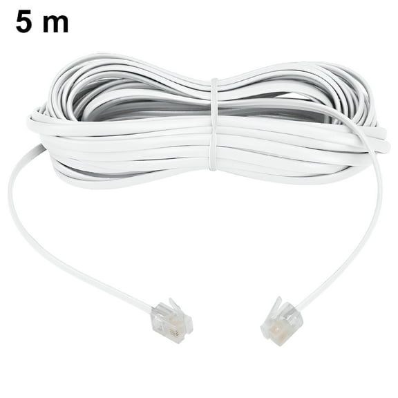 GJX Phone Cord, Landline Telephone Cable with RJ11 Plug, Includes Telephone Inline Coupler RJ11 Splitter, White 5m