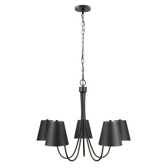 Meridian M100142MBK 5-Light Chandelier in Matte Black