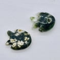 thumbnail image 6 of Hand Carved Ocean Jasper Fish 2 Beads | 24x20x5mm-17x18x7mm | Green and Grey | 2 Beads, 6 of 11