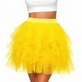 thumbnail image 4 of XuJwPNcy Women's Skirts High Waisted Tulle Mini Skirts Breathable Tiered Ruffle Summer Skirt Trendy Cute Ladies Clothes, 4 of 5