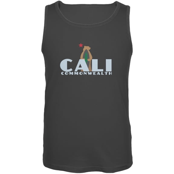 CALI Surf Bear Charcoal Grey Adult Tank Top