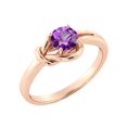 thumbnail image 5 of Amethyst 0.50 CT Ring 14K Rose Gold Knot 4 prongs Round, 5 of 7