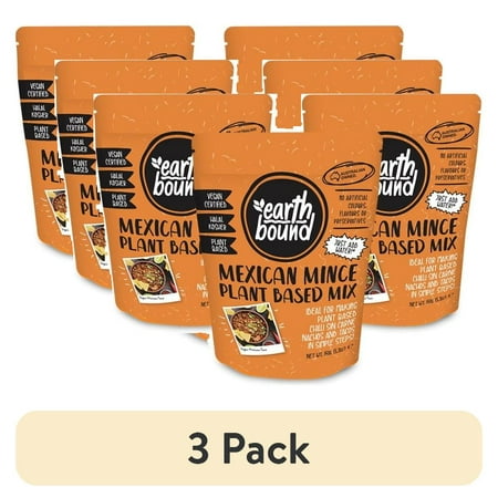(3 pack) Earth Bound Mexican Mince Plant Based Mix, 5.3 oz
