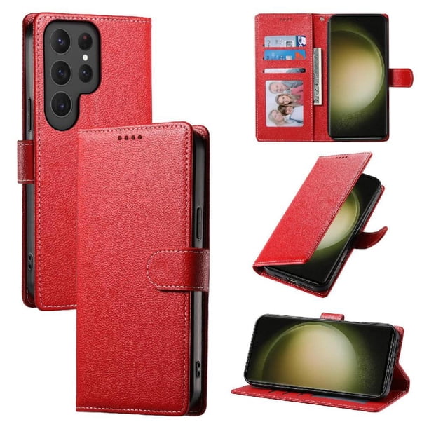 Funda para FOXDOCK Samsung Galaxy S23 Ultra– Cuero Premium, 3 ranuras para tarjetas, Protección contra impactos