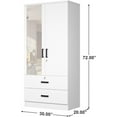 thumbnail image 4 of Woodpeckers Furniture and Mattress Mirrored 2 Door Wardrobe & 2 Drawers, 4 of 6