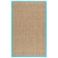 thumbnail image 3 of SAFAVIEH Natural Fiber Arbor Bordered Area Rug, Natural/Turquoise, 6' x 9', 3 of 14