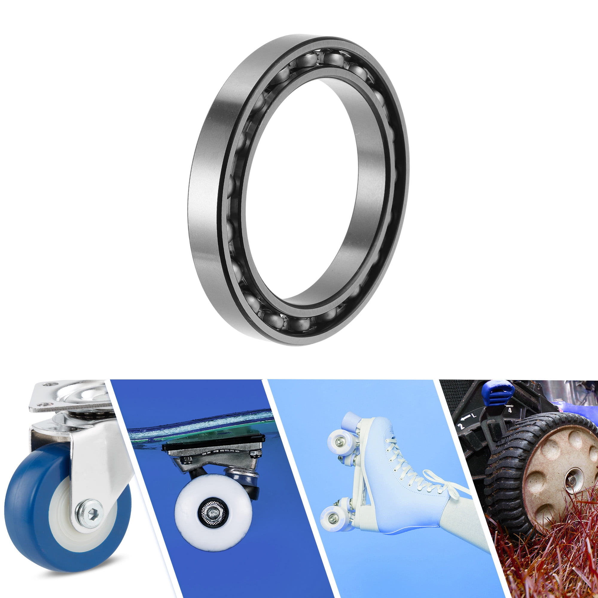 Unique Bargains 6919 Deep Groove Ball Bearings 95x130x18mm P5 Open Type Lubricated Bearings 1 Pc Car Scooter Skateboard Wheel Universal Silver Tone