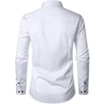 thumbnail image 4 of Camisa de vestir JEMITOP, elástica, sin arrugas, ajustada, blanca para hombre, 4 of 6