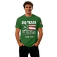 thumbnail image 4 of FINALGANG Mens 250 Years USA Distressed Vintage American Flag Print Tee Short Sleeve Crewneck Patriotic T Shirt For 4th Of July Independence Day Summer Wear Green XXXXL, 4 of 4