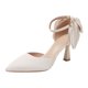 thumbnail image 1 of Colección Primavera/Verano 2024: Elegantes tacones altos de seda con punta en punta para mujer con tacones finos y correa en el tobillo 34, 1 of 5